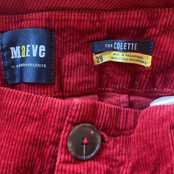 MAEVE Anthropologie Colette Red Corduroy Pants - Picture 8 of 8